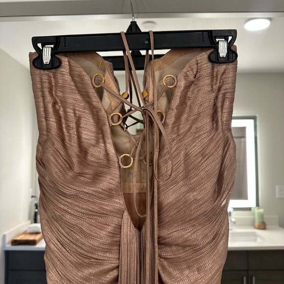 Maria Lucia Hohan Pleated Dress in Creme Brulee - Picture 6 of 7